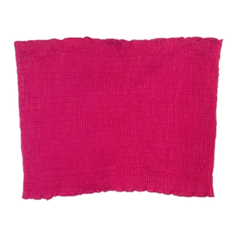 Hot pink stretchy ruched tube top. Super comfy. Size medium
